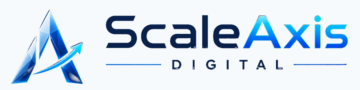 ScaleAxis Digital — approved light-background faceted logo
